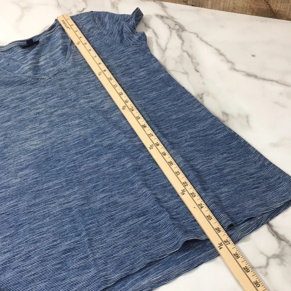 Pure J. Jill Indigo Blue Space Dye Cotton T Shirt Womens XSP Short Sleeve Tee - Picture 10 of 10